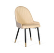 Giner and Colomer - Set Of 4 Beige Cowhide Chairs With Black Metal & Gold-Tipped Legs