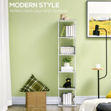 HOMCOM Modern 5-Tier Bookshelf, Freestanding Bookcase Storage Shelving for Living Room Home Office Study, White and Light Grey