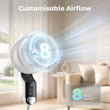 HOMCOM 20 dB Silent Standing Fan, 41in Pedestal Fan with Remote, Oscillating, 8 Speeds, Adjustable Height, 12H Timer