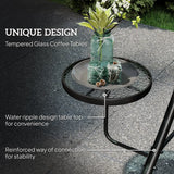 Outsunny Three-Seater Garden Swing, with Adjustable Canopy - Black/Grey