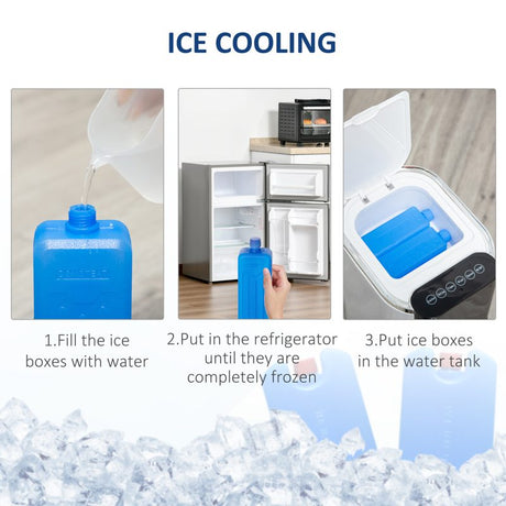 HOMCOM Portable Air Cooler, 6L Tank Humidifier Evaporative Ice Cooling Fan Water Conditioner Unit with 3 Modes, 3 Speed, Remote, Timer, Oscillating for Home Bedroom, White