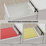 HOMCOM Three-Drawer Modern Steel Filing Cabinet - Cream