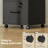 HOMCOM Three Drawer Wood-Effect Filing Cabinet - Black