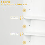 kleankin Bathroom Wall Cabinet, Over Toilet Storage Cupboard with Adjustable Shelves for Hallway, Living Room, White