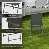 Outsunny Set of Two Folding Garden Chairs, with Fabric Mesh Seats - Dark Brown