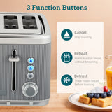 HOMCOM Electric Stainless Steel Kettle and Toaster Set, 3000W 1.7L UK Strix Thermostat Fast Boil Kettle w/ Limescale Filter, Cool Touch Body, 4 Slice Toaster with 7 Browning Levels, Crumb Tray, Grey