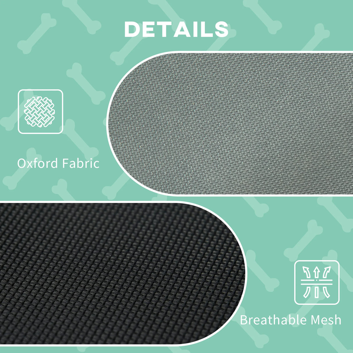 PawHut Raised Dog Bed Waterproof Elevated Pet Cot with Breathable Mesh UV Protection Canopy Grey, for Small Dogs, 61 x 46 x 62cm