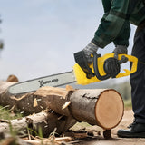 DURHAND 2000W Powerful Electric Chainsaw, 16" Aluminium Blade Portable Corded Chain Saw, 7250rpm Chain Saw for Garden Tree Pruning, 13m/s Chain Speed Auto Chain Lubrication to Cut Wood, Yellow