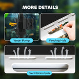 PawHut 17L Glass Fish Tank with Filter System, LED Light, Water Pump, for Betta, Goldfish, Shrimps, White