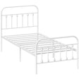 HOMCOM Single Minimalistic Metal Bed Frame - White