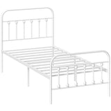 HOMCOM Single Minimalistic Metal Bed Frame - White