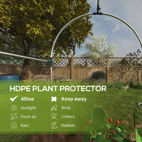 Outsunny Galvanised Steel Fruit Cage, Plant Protection Tent with Zipped Door, 1.2 x 1.2 x 1.9m, Black