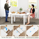 HOMCOM Extending Six-Person High Gloss Dining Table - White