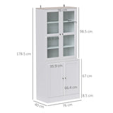 HOMCOM Double Storage Display Cabinet - White