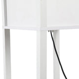HOMCOM 3-Tier Floor Lamp, Floor Light with Storage Shelf, Reading Standing Lamp with Acrylic Shade for Living Room, Bedroom, Kitchen, Dining Room, Office, Dorm, 160cm, White