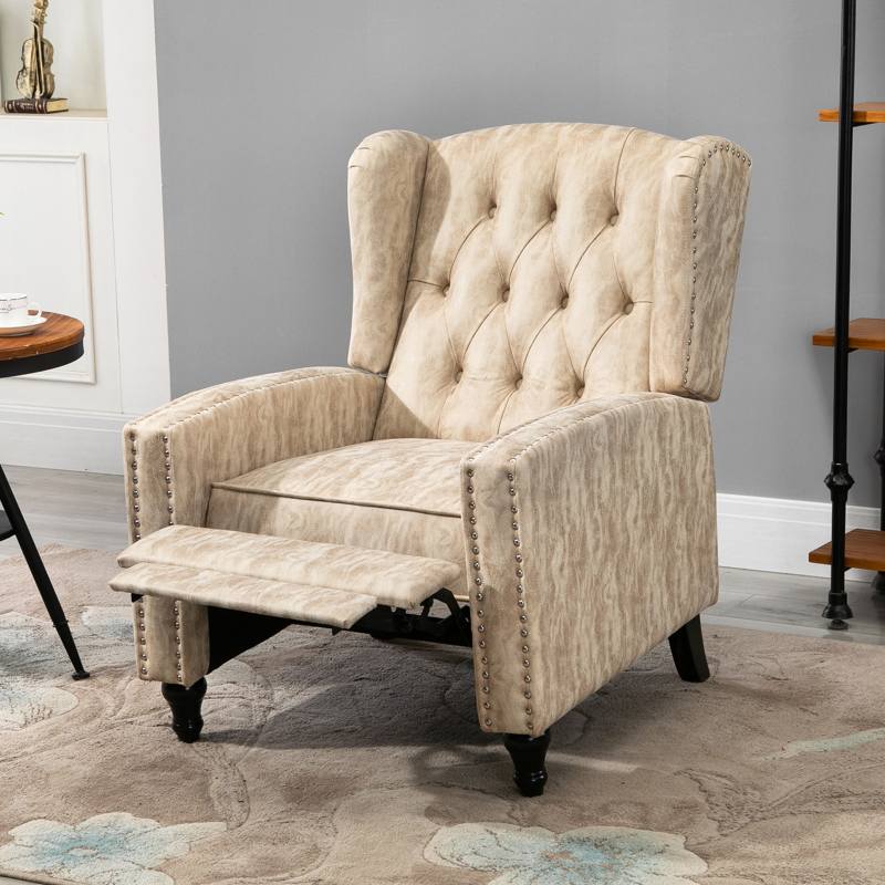 HOMCOM Chesterfield-Style Reclining Armchair - Beige