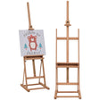 Vinsetto Wooden Easel Stand H-Frame Artist Easel with 171-230cm Adjustable Height and 0-80° Working Angles Beech Wood Art Easel for Displaying Painting Wedding Sign Nature Wood Finish