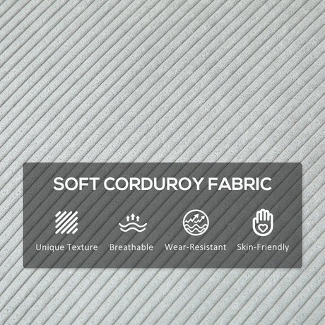 HOMCOM Three-Seater Corduroy - Light Grey