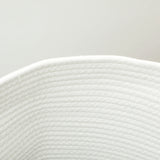 HOMCOM 36L Cotton Rope Laundry Basket, with Handles - Cream White