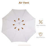 Outsunny 3.3m Elegant Wooden Parasol - Cream