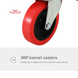 DURHAND Mechanic Vehicle Creeper, Under-Car Rolling Crawler Board, with Headrest, Wheels, Red