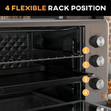 HOMCOM 30L 60-230 Mini Electric Oven, with Accessories - Silver Tone