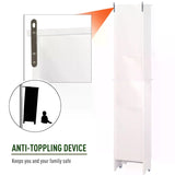 HOMCOM Tall Bathroom Cabinet Storage Cupboard Floor Standing Home Bathroom Furniture w/ 6 Shelves 165H x 34W x 20D cm White