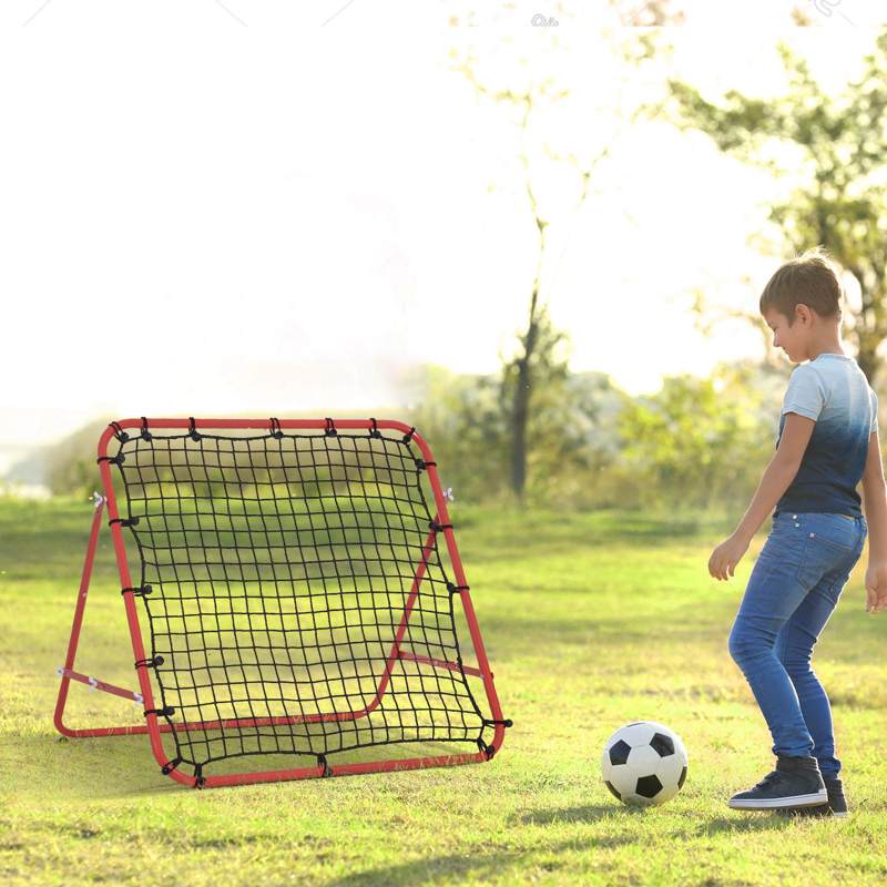 HOMCOM Rebounder Net, Practise Kickback Goal, for Teens, Adults Training - Red