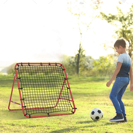 HOMCOM Rebounder Net, Practise Kickback Goal, for Teens, Adults Training - Red