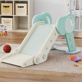 AIYAPLAY Foldable Kids Slide, Freestanding Baby Slide, for Ages 1.5-3 Years, Grey & Green
