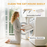 PawHut Cat Radiator Bed, Adjustable Hanging Cat Hammock with Removable and Washable Cushion for Indoor Cats, Cream White