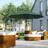 Outsunny Garden 3 m Parasol Umbrella, Outdoor Market Table Umbrella Sun Shade Canopy with 8 Ribs, Easy Push to Open, Green