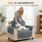 PawHut Waterproof Sofa Cover, Soft Couch Cover for Dogs Cats Pets, Non Slip Sofa Slipcoevr with Elastic Straps