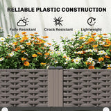 Outsunny Raised Garden Bed with Arch Trellis, Raised Bed for Garden on Wheels with Side Trellis, Self Watering Planter Box