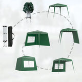 Outsunny 2.4 x 2.4m Two Wall Pop Up Gazebo - Green