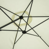 Outsunny 2.5M Garden Cantilever Parasol, Offset Roma Patio Umbrella Hanging Sun Shade Canopy Shelter with 360 Rotation and Cross Base, Beige