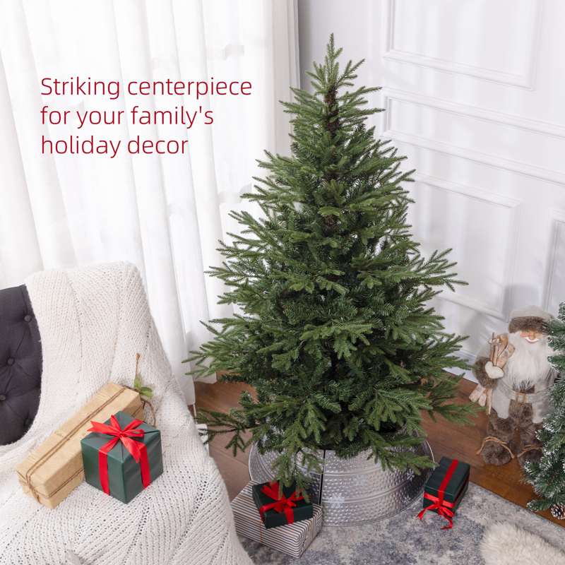 HOMCOM 5ft Bushy and Bare Artificial Christmas Tree - Green