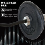 SPORTNOW 120cm Curl Bar and Barbell Set, Barbell Bar for 5cm Weight Plates for Loading 200kg Weight Plates, for Home Gym Weight Training