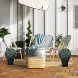 HOMCOM Set of Two Artificial Boxwood Balls Plants - Purple