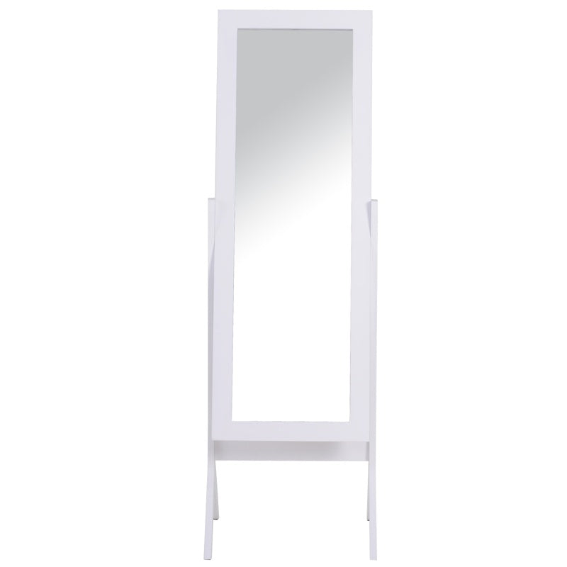 HOMCOM Freestanding Dressing Mirror Bedroom Tall Adjustable Angle 148x47cm White