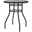 Outsunny Φ60 Garden Table, with Glass Printed Tabletop - Multicolour