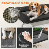 PawHut Elevated Dog Bed with Removable Bolsters, Raised Dog Bed for Medium Breeds, Portable Indoor & Outdoor Pet Cots, Black
