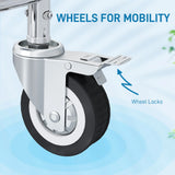 HOMCOM Rolling Shower Wheelchair for Seniors, Bedside Commode Chair with Locking Wheels, Seat, Backrest, Arms, Grey
