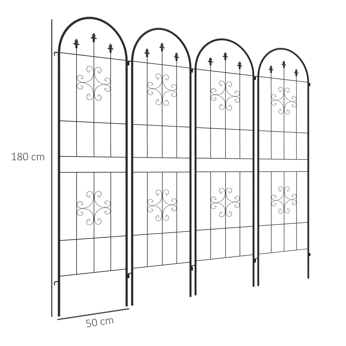 Outsunny Set of Four Spiral Anchor Garden Trellis Panels