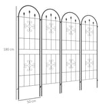 Outsunny Set of Four Spiral Anchor Garden Trellis Panels
