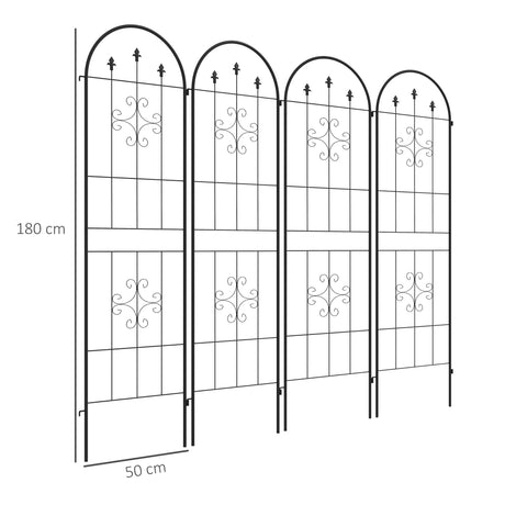 Outsunny Set of Four Spiral Anchor Garden Trellis Panels