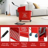 HOMCOM 20L Compact Mop Bucket on Wheels, with Water Separation Panel - Red