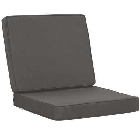 Outsunny Set of 2 Garden Seat and Back Cushion Set, Replacement Cushions for Outdoor Furniture with Seat Cushion and Back Cushion, Dark Grey