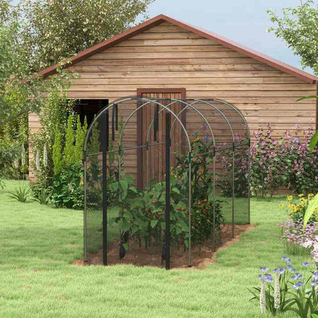 Outsunny 360 x 120cm Mini Polytunnel Greenhouse, Black