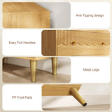 HOMCOM Dresser for Bedroom 3 Drawer Chest of Drawers with Steel Frame for Living Room in Oak